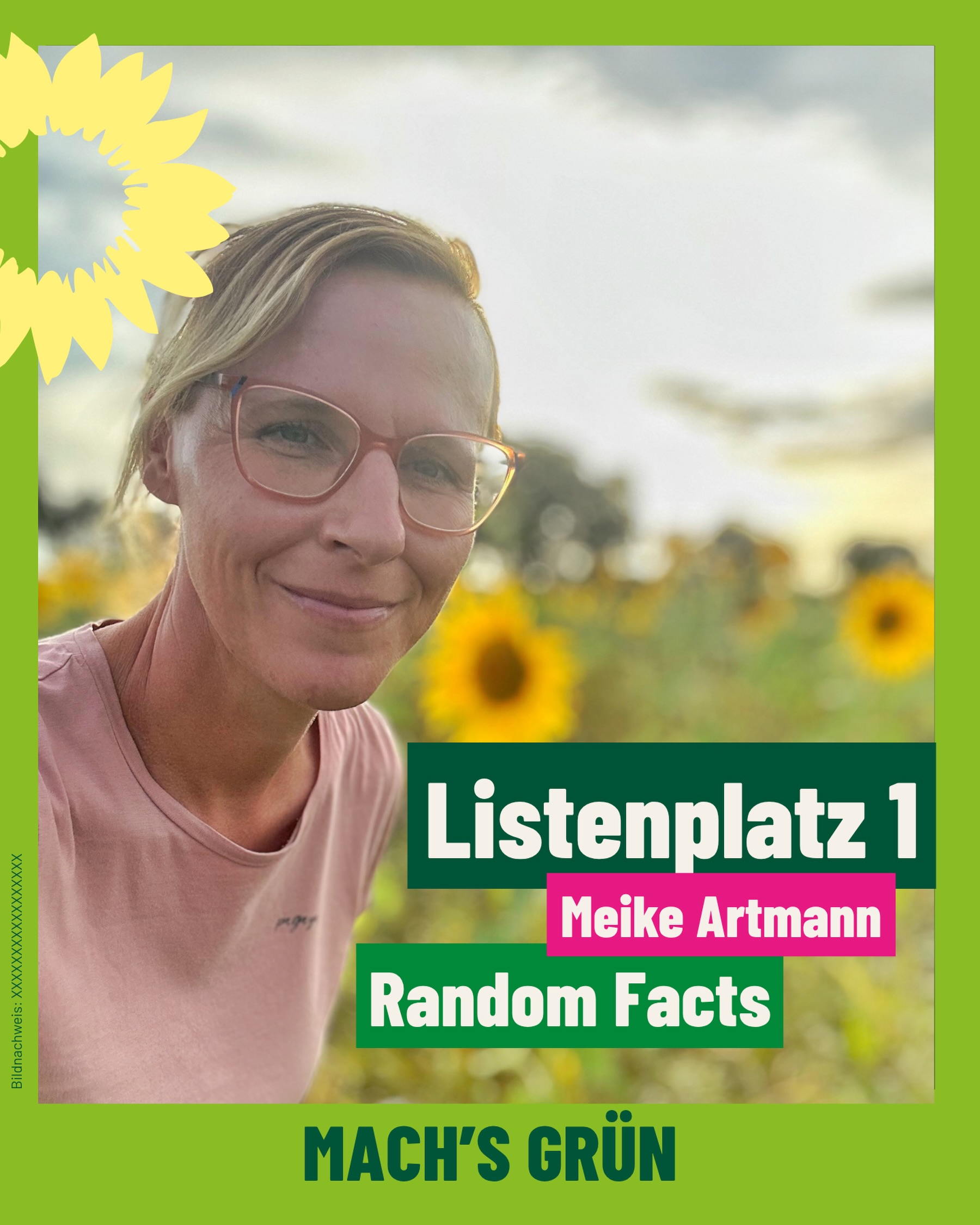 11 Random Facts über unsere Kandidatin Meike 💚💛 Aber ein Punkt davon stimmt nicht - ratet doch mal!
Let‘s Go! Meike …
🌻 … ist schon einen Marathon gelaufen
🌻 … hat schon ein Buch veröffentlicht
🌻 … hat Bier auf Hawaii getrunken
🌻 … hat auf einem Taylor Swift Konzert mitgesungen
🌻 … ist Informatikerin und liebt Zahlen
🌻 … hat Fußball im Verein gespielt
🌻 … liebt es zu backen
🌻 … hat die Alpen zu Fuß überquert
🌻 … war bei Roy Bianco im Schlagerstrudel
🌻 … ist Betriebsratsvorsitzende
🌻 … isst am Liebsten Knödel
… Was denkt ihr? 😎
MACH‘S GRÜN - AM 13.09.2026